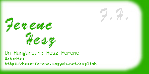 ferenc hesz business card